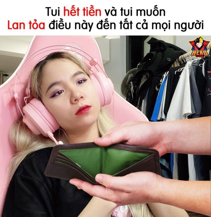meme hết tiền