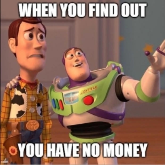 meme hết tiền