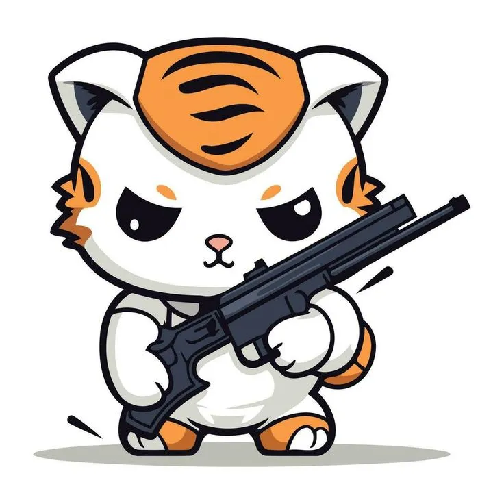 Meme mèo cầm súng